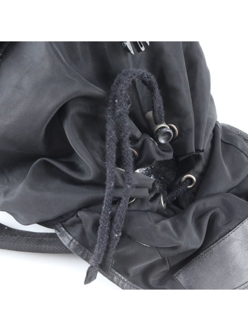 Prada Tessuto Nylon Triangle Logo Leather Backpack - Picture 9 of 13
